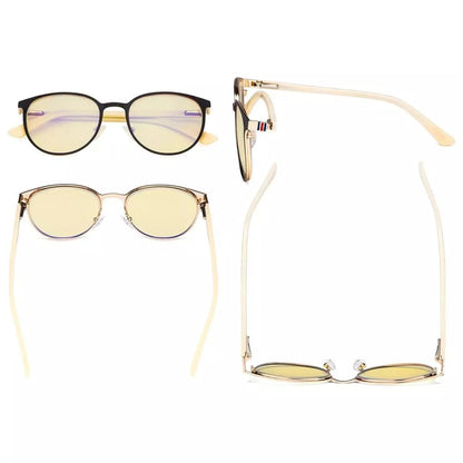 Oval Metal Blue Light Blocking Eyeglasses LX19004 - BB60eyekeeper.com