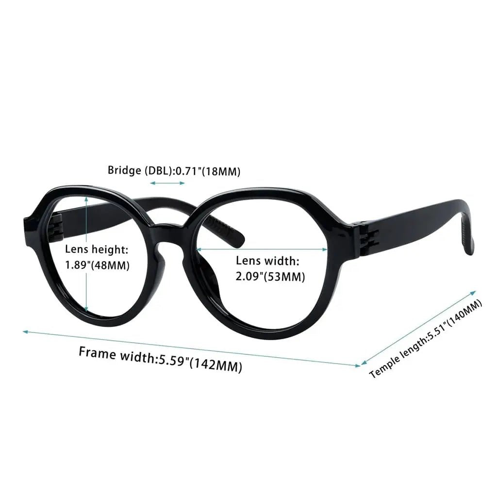 Oversized 6 Pack Metalless Screwless Thick Spring Hinge Reading Glasses NR2317eyekeeper.com