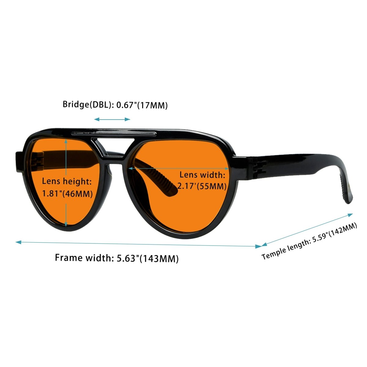 Pilot 100% Blue Blocking Glasses Orange Lens Metalless Screwless R2312 - B98eyekeeper.com