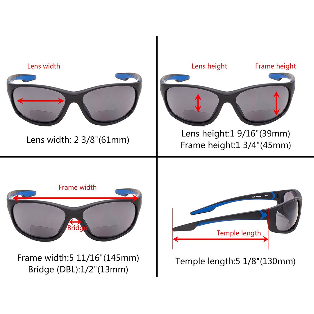 Polarized Sport Bifocal Reading Sunglasses TR90 TH6145PGSGeyekeeper.com