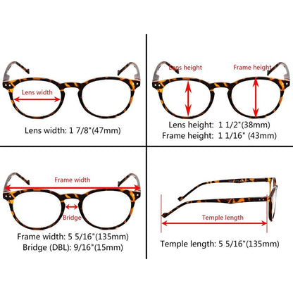 Stylish Chic Oval Reading Glasses Spring Hinges Readers R071eyekeeper.com