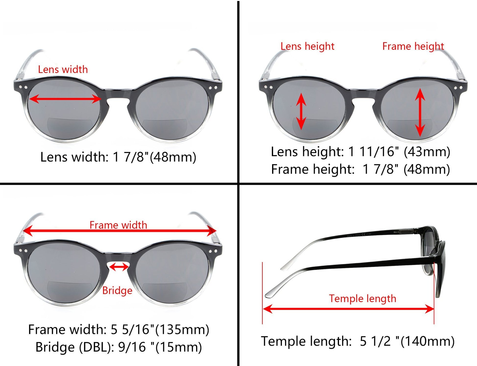 Bifocal Sunglasses Dimension