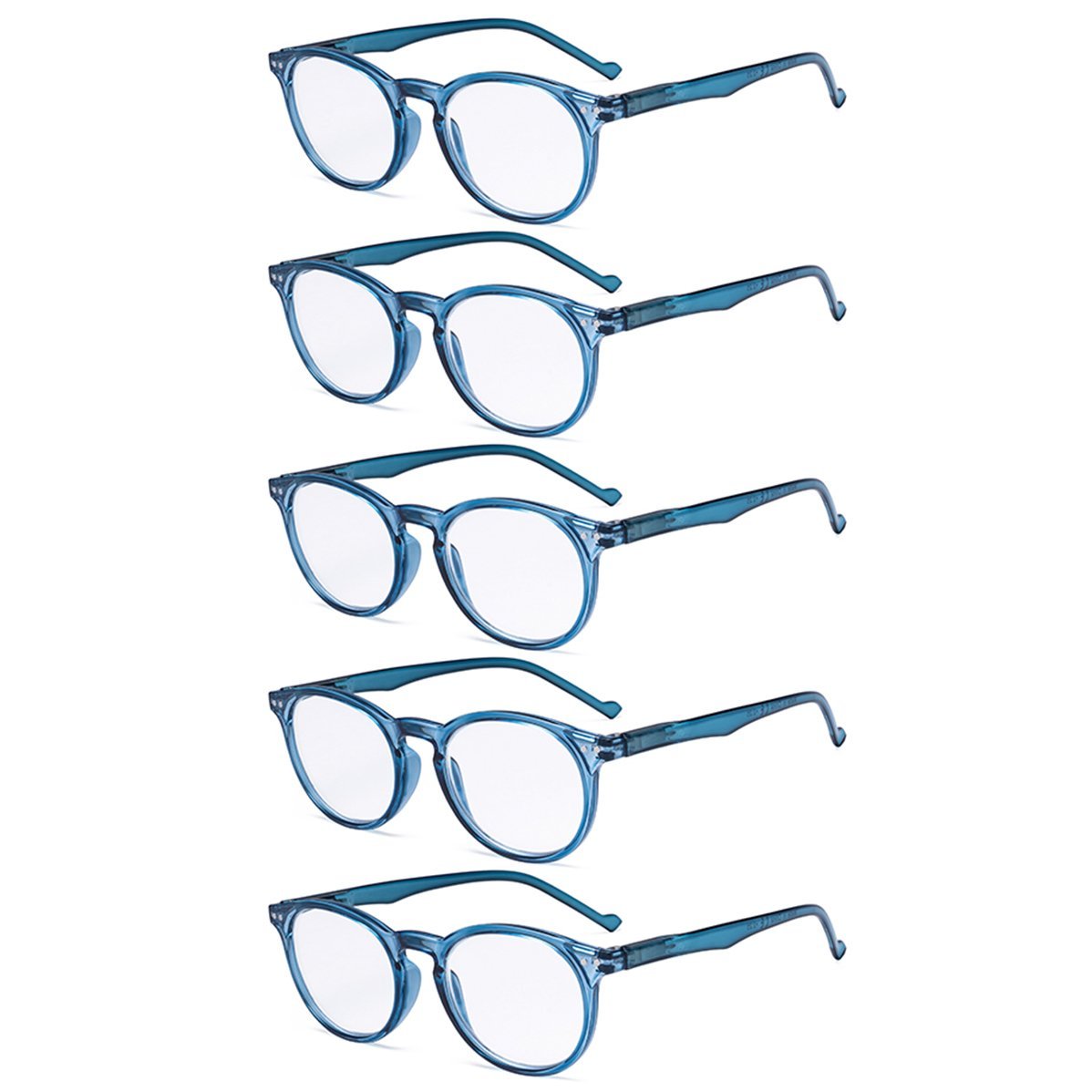 5 Pack Oval Round Reading Glasses for Men and Women R071