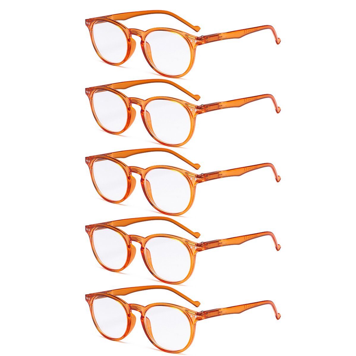 5 Pack Oval Round Reading Glasses for Men and Women R071