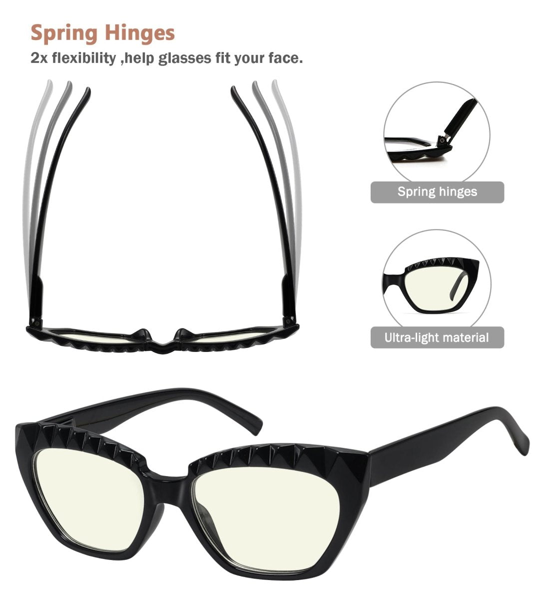 5 Pack Stylish Cat Eye Computer Reading Glasses Women UV2133eyekeeper.com