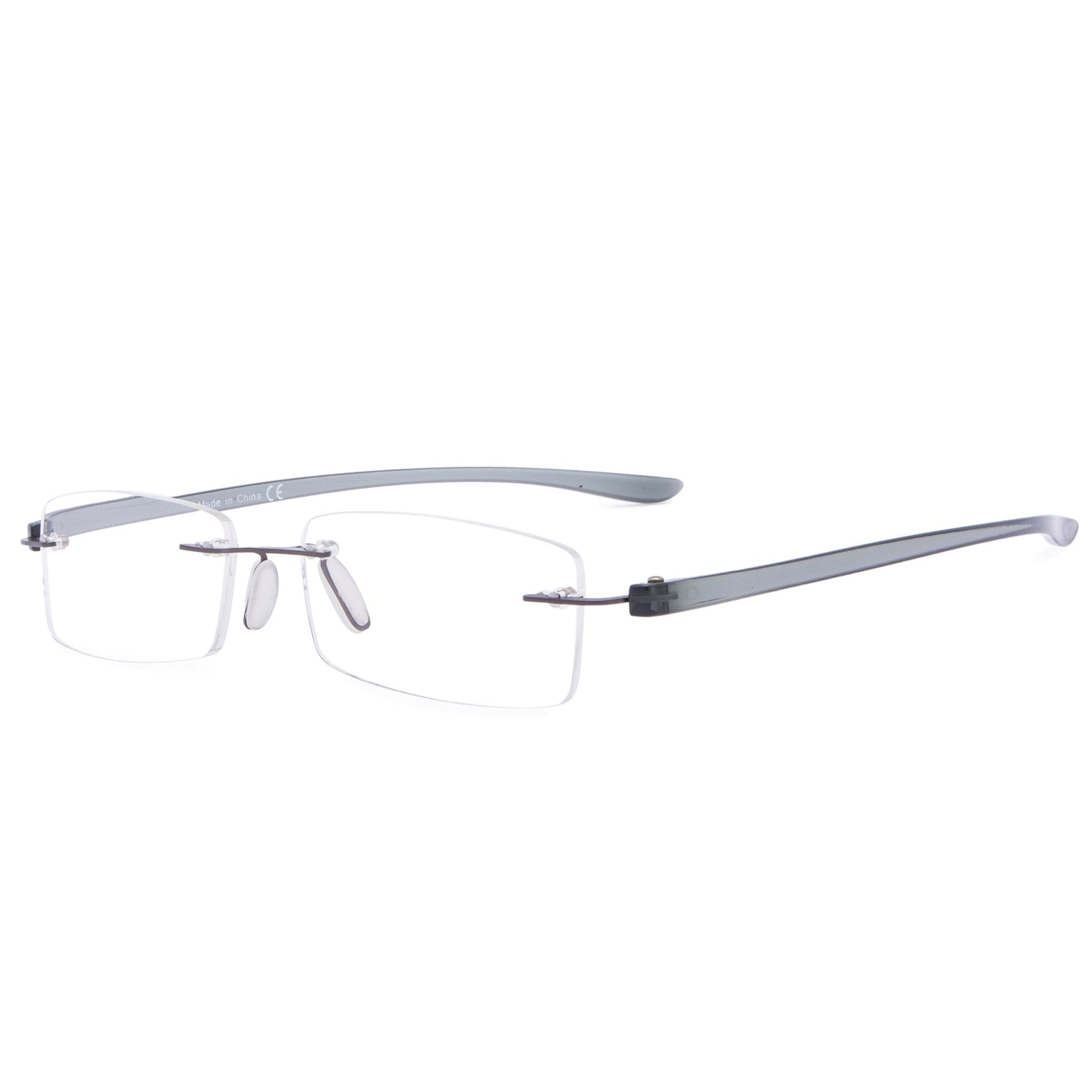 Classic Rectangle Reading Glasses Rimless Women Men R14001