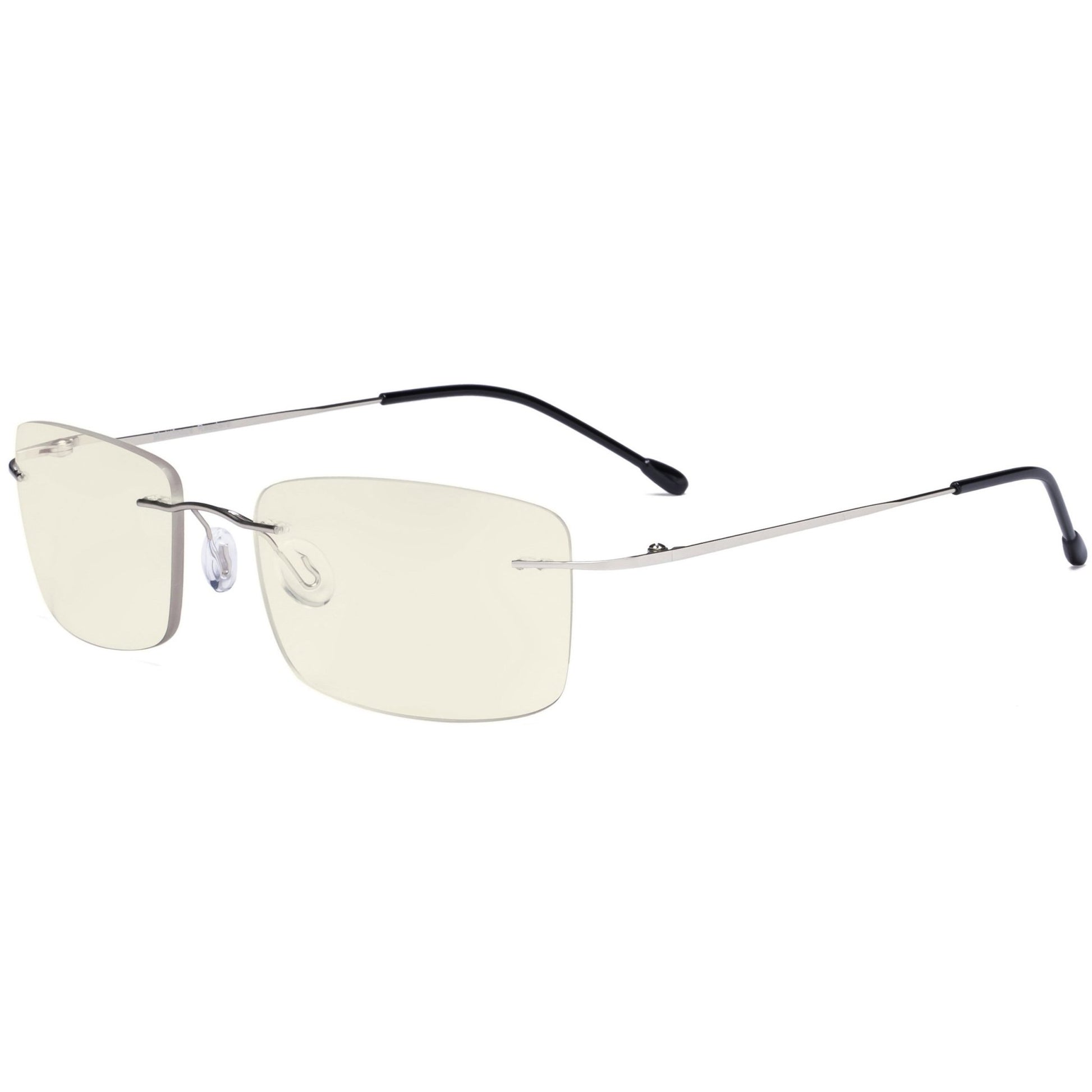 Rimless Progressive Multifocus Reading Glasses Men Women Silver MWK9